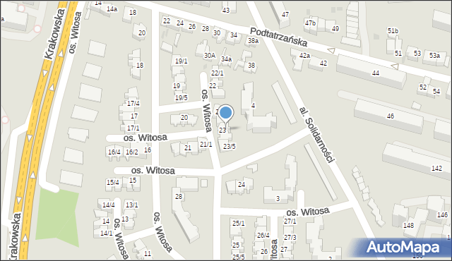 Nowy Targ, Osiedle Witosa Wincentego, 23/3, mapa Nowego Targu