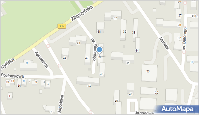 Nowy Tomyśl, Osiedle Stefana Batorego, 39, mapa Nowy Tomyśl