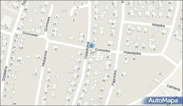 Nowy Tomyśl, Osiedlowa, 11a, mapa Nowy Tomyśl