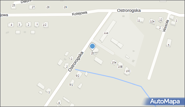 Obrzycko, Ostrorogska, 10, mapa Obrzycko