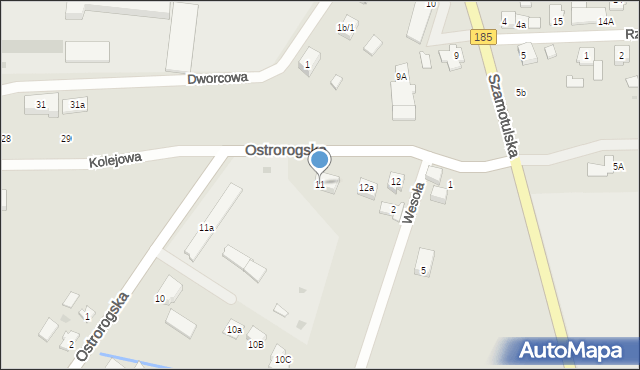 Obrzycko, Ostrorogska, 11, mapa Obrzycko