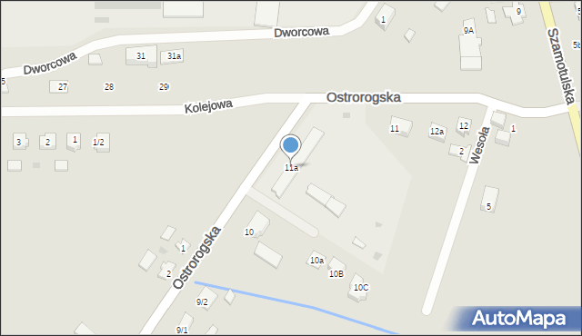 Obrzycko, Ostrorogska, 11a, mapa Obrzycko