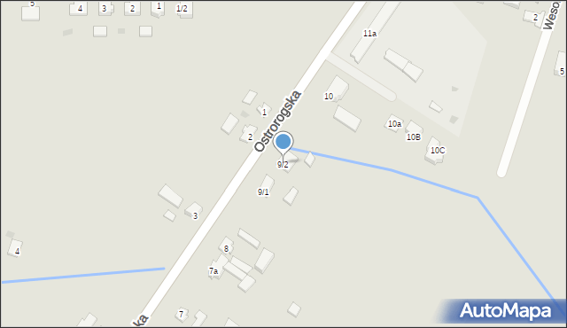 Obrzycko, Ostrorogska, 9/2, mapa Obrzycko