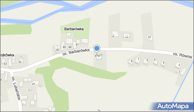 Ochotnica Dolna, Osiedle Barbarówka, 87A, mapa Ochotnica Dolna