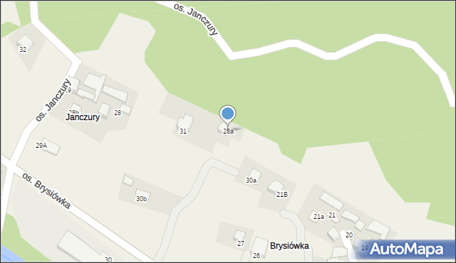 Ochotnica Dolna, Osiedle Brysiówka, 28a, mapa Ochotnica Dolna