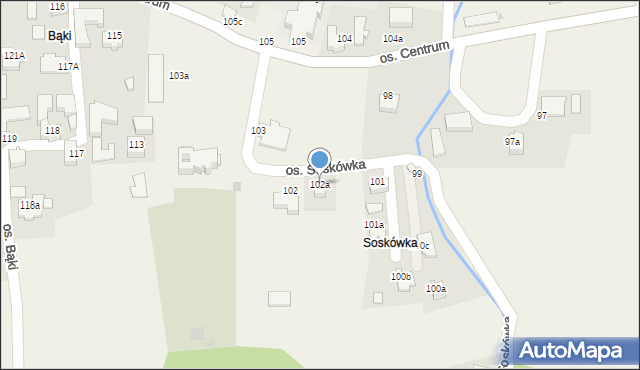 Ochotnica Dolna, Osiedle Centrum, 102a, mapa Ochotnica Dolna