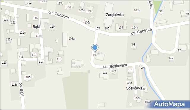 Ochotnica Dolna, Osiedle Centrum, 103, mapa Ochotnica Dolna