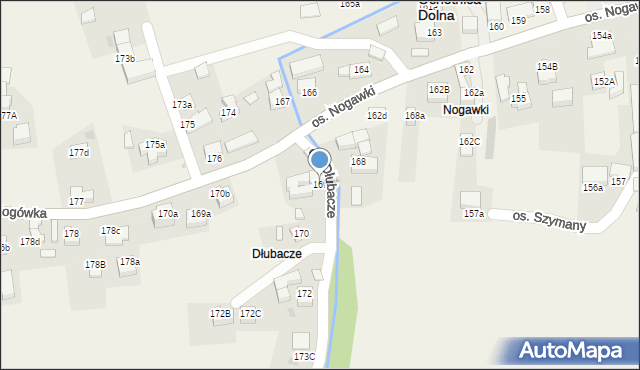 Ochotnica Dolna, Osiedle Dłubacze, 169, mapa Ochotnica Dolna