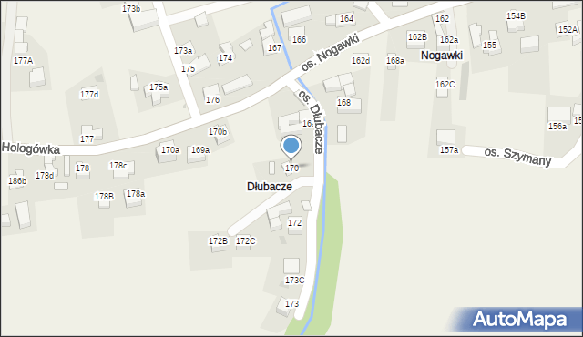 Ochotnica Dolna, Osiedle Dłubacze, 170, mapa Ochotnica Dolna