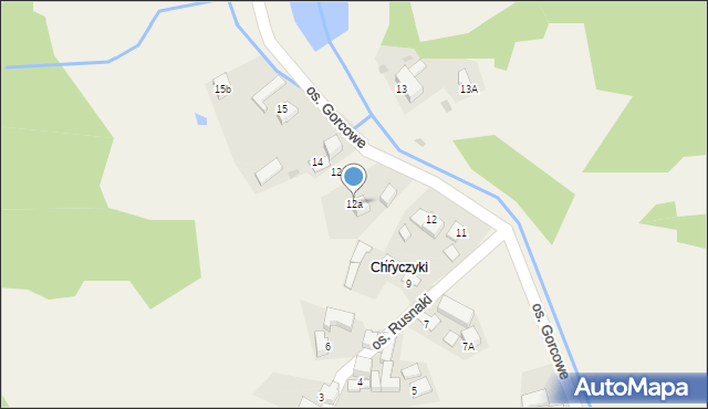 Ochotnica Dolna, Osiedle Gorcowe, 12a, mapa Ochotnica Dolna