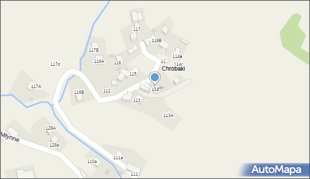 Ochotnica Dolna, Osiedle Młynne, 114, mapa Ochotnica Dolna