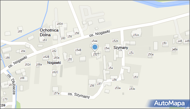 Ochotnica Dolna, Osiedle Nogawki, 152, mapa Ochotnica Dolna