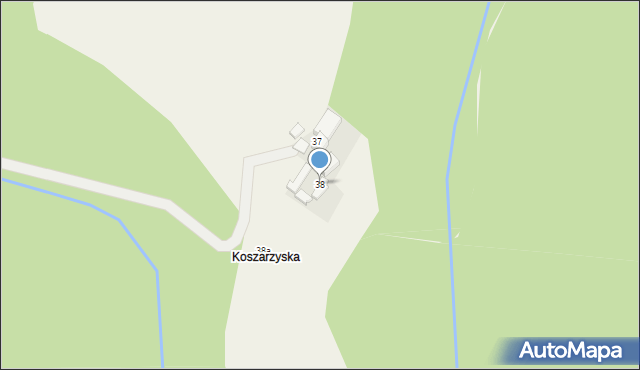 Ochotnica Dolna, Osiedle Potok Janczurowski, 38, mapa Ochotnica Dolna