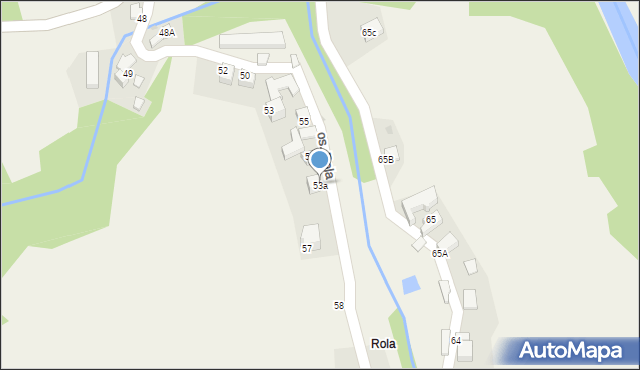 Ochotnica Dolna, Osiedle Rola, 53a, mapa Ochotnica Dolna