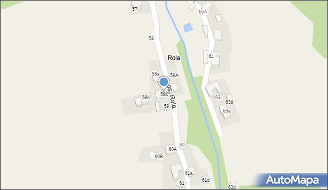 Ochotnica Dolna, Osiedle Rola, 58C, mapa Ochotnica Dolna