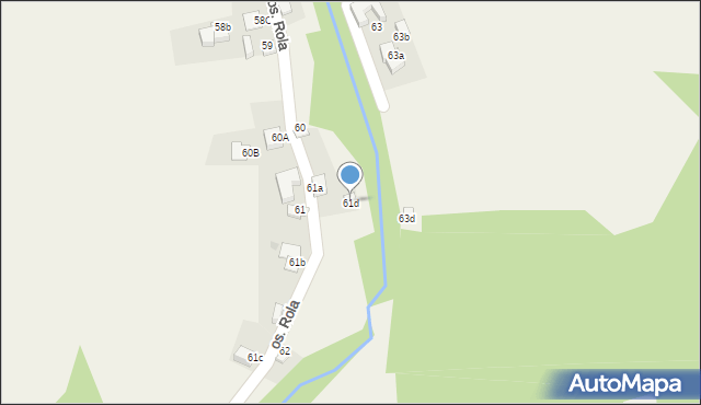 Ochotnica Dolna, Osiedle Rola, 61d, mapa Ochotnica Dolna