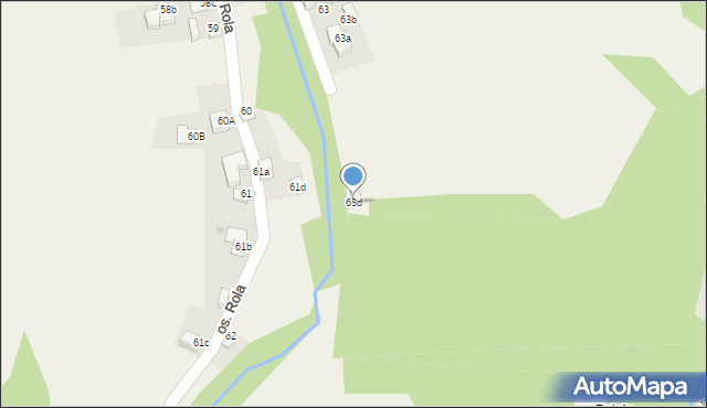 Ochotnica Dolna, Osiedle Rola, 63d, mapa Ochotnica Dolna