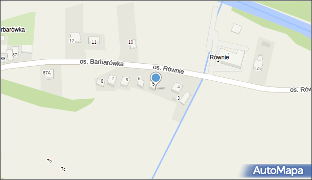 Ochotnica Dolna, Osiedle Równie, 5, mapa Ochotnica Dolna