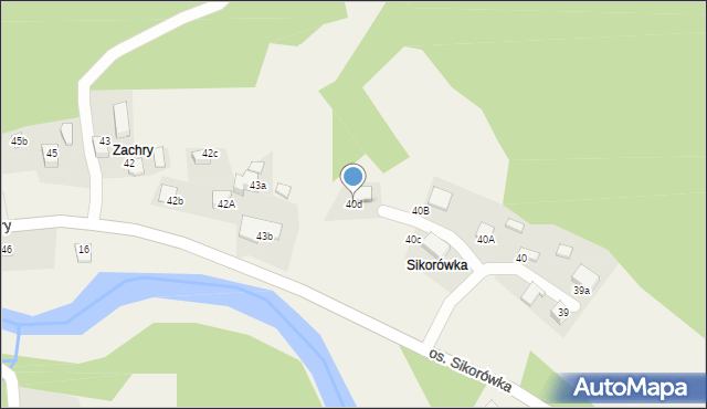 Ochotnica Dolna, Osiedle Sikorówka, 40d, mapa Ochotnica Dolna