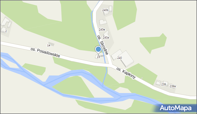 Ochotnica Dolna, Osiedle Skrodne, 13, mapa Ochotnica Dolna