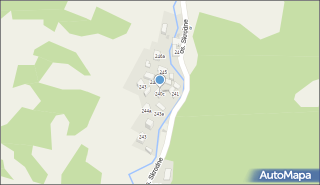 Ochotnica Dolna, Osiedle Skrodne, 242, mapa Ochotnica Dolna