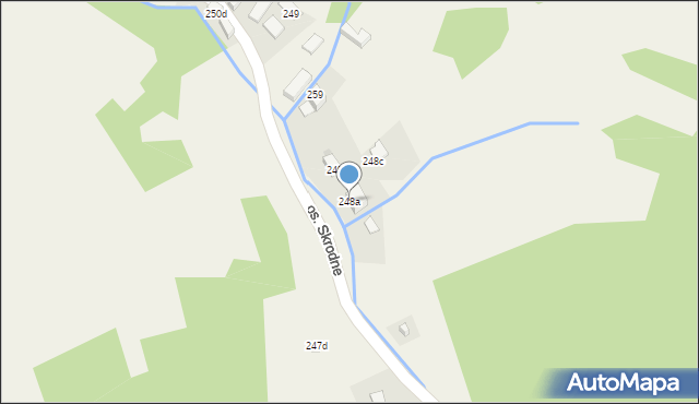 Ochotnica Dolna, Osiedle Skrodne, 248a, mapa Ochotnica Dolna