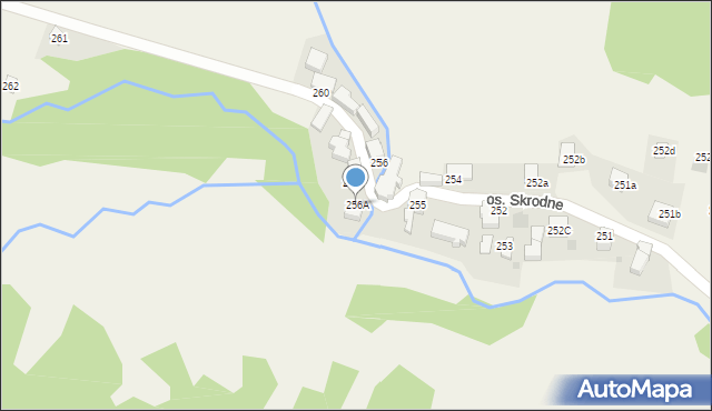 Ochotnica Dolna, Osiedle Skrodne, 256A, mapa Ochotnica Dolna