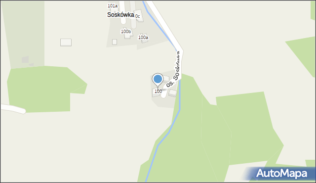 Ochotnica Dolna, Osiedle Soskówka, 100, mapa Ochotnica Dolna