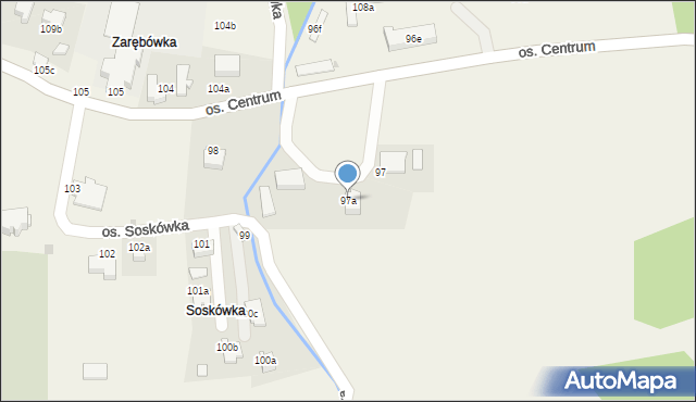 Ochotnica Dolna, Osiedle Soskówka, 97a, mapa Ochotnica Dolna