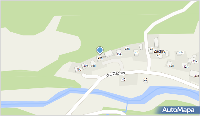 Ochotnica Dolna, Osiedle Zachry, 46a, mapa Ochotnica Dolna