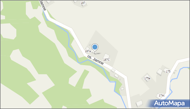 Ochotnica Górna, Osiedle Jamne, 187b, mapa Ochotnica Górna
