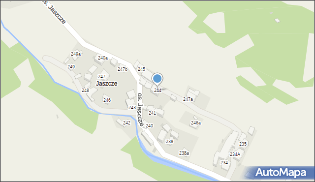 Ochotnica Górna, Osiedle Jaszcze, 244, mapa Ochotnica Górna