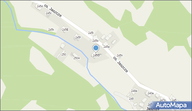 Ochotnica Górna, Osiedle Jaszcze, 245G, mapa Ochotnica Górna