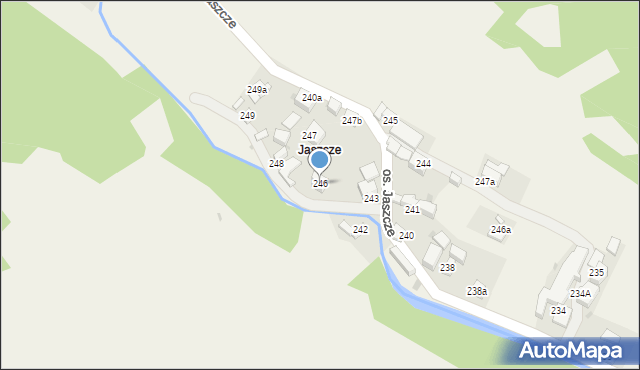 Ochotnica Górna, Osiedle Jaszcze, 246, mapa Ochotnica Górna