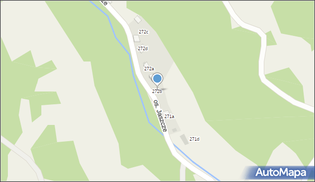 Ochotnica Górna, Osiedle Jaszcze, 272b, mapa Ochotnica Górna