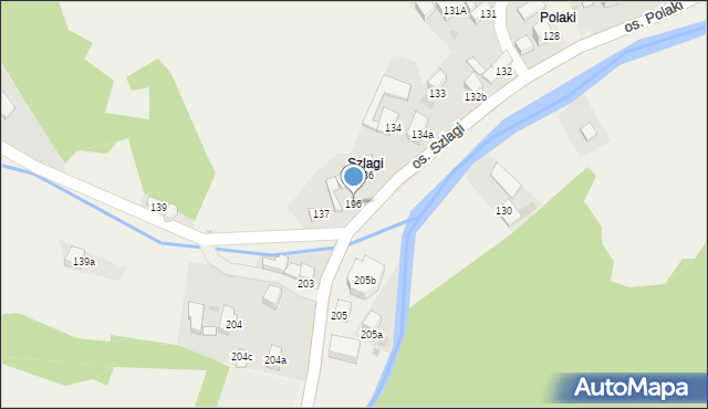 Ochotnica Górna, Osiedle Szlagi, 196, mapa Ochotnica Górna