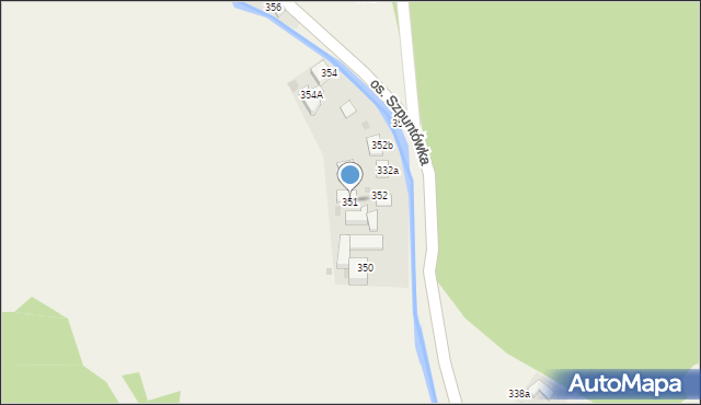 Ochotnica Górna, Osiedle Szpuntówka, 351, mapa Ochotnica Górna