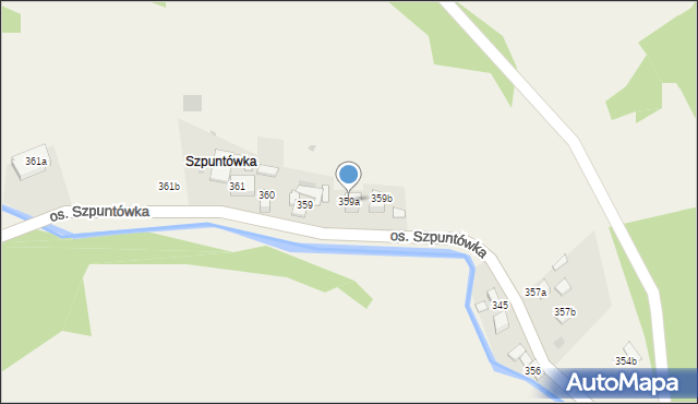 Ochotnica Górna, Osiedle Szpuntówka, 359a, mapa Ochotnica Górna