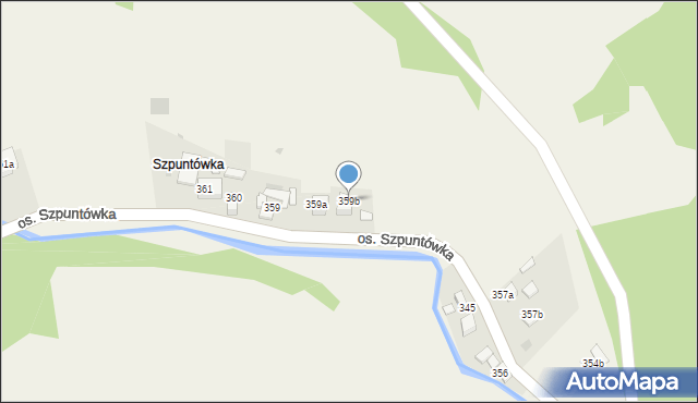 Ochotnica Górna, Osiedle Szpuntówka, 359b, mapa Ochotnica Górna