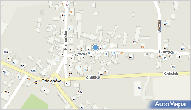 Odolanów, Ostrowska, 10a, mapa Odolanów
