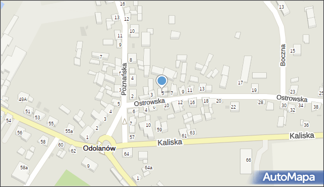 Odolanów, Ostrowska, 5, mapa Odolanów