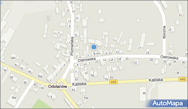 Odolanów, Ostrowska, 5, mapa Odolanów