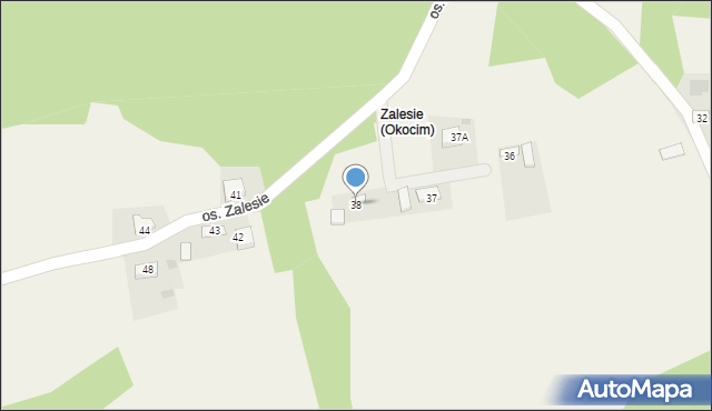 Okocim, Osiedle Zalesie, 38, mapa Okocim