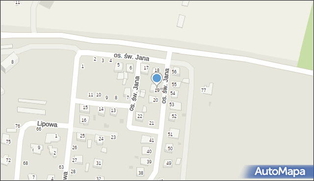 Oleszyce, Osiedle św. Jana, 19, mapa Oleszyce