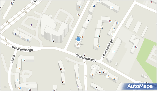 Olsztyn, Osińskiego Wacława, ks., 21, mapa Olsztyna