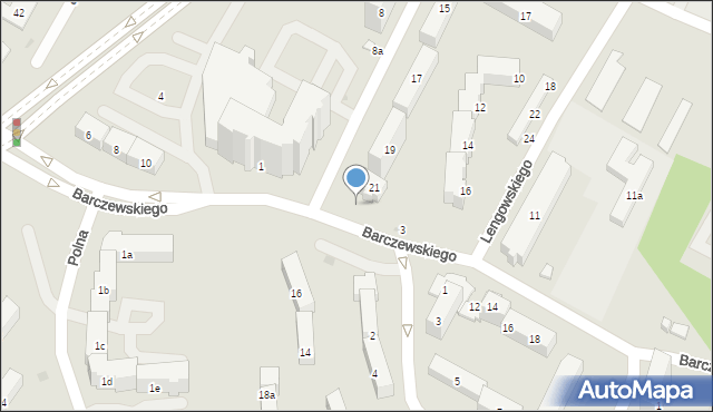 Olsztyn, Osińskiego Wacława, ks., 21a, mapa Olsztyna