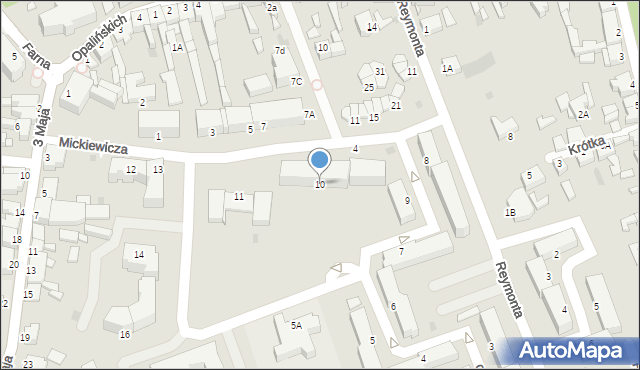Opalenica, Osiedle Centrum, 10, mapa Opalenica