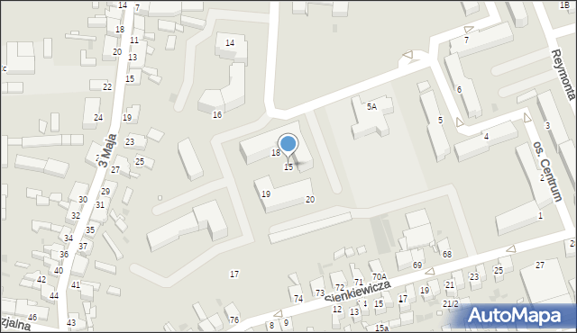 Opalenica, Osiedle Centrum, 15, mapa Opalenica