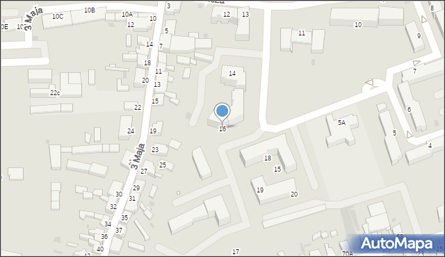 Opalenica, Osiedle Centrum, 16, mapa Opalenica