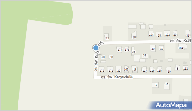 Opalenie, Osiedle św. Krzysztofa, 13, mapa Opalenie